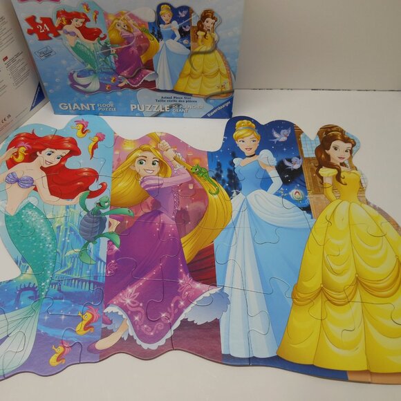 2017 Disney Princesses Pretty 24 Pieces Ravensburger Giant Floor Puzzle Complete - Picture 10 of 11